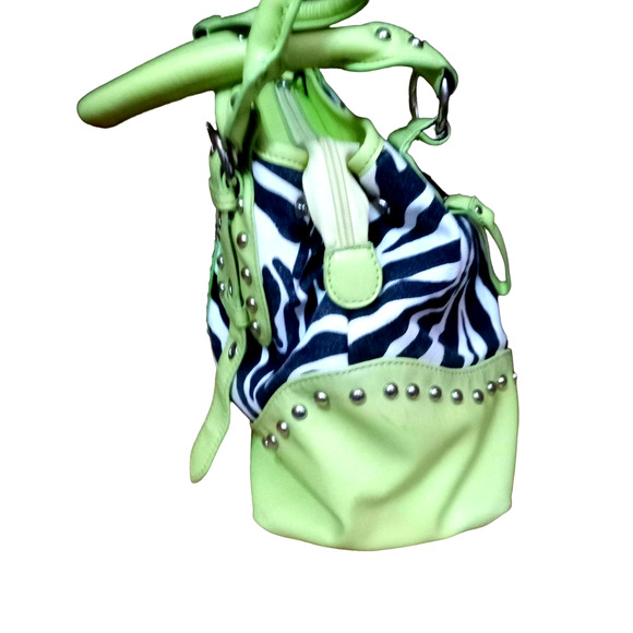 Hananel Bright chartreuse Blingy satchel - Picture 2 of 10